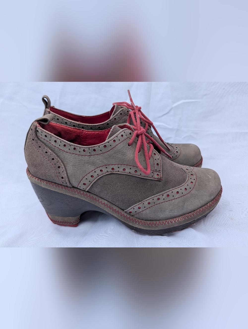 JAMBU Seattle Leather/Suede Dutch Oxford Design Heeled Clogs Sz 7M
